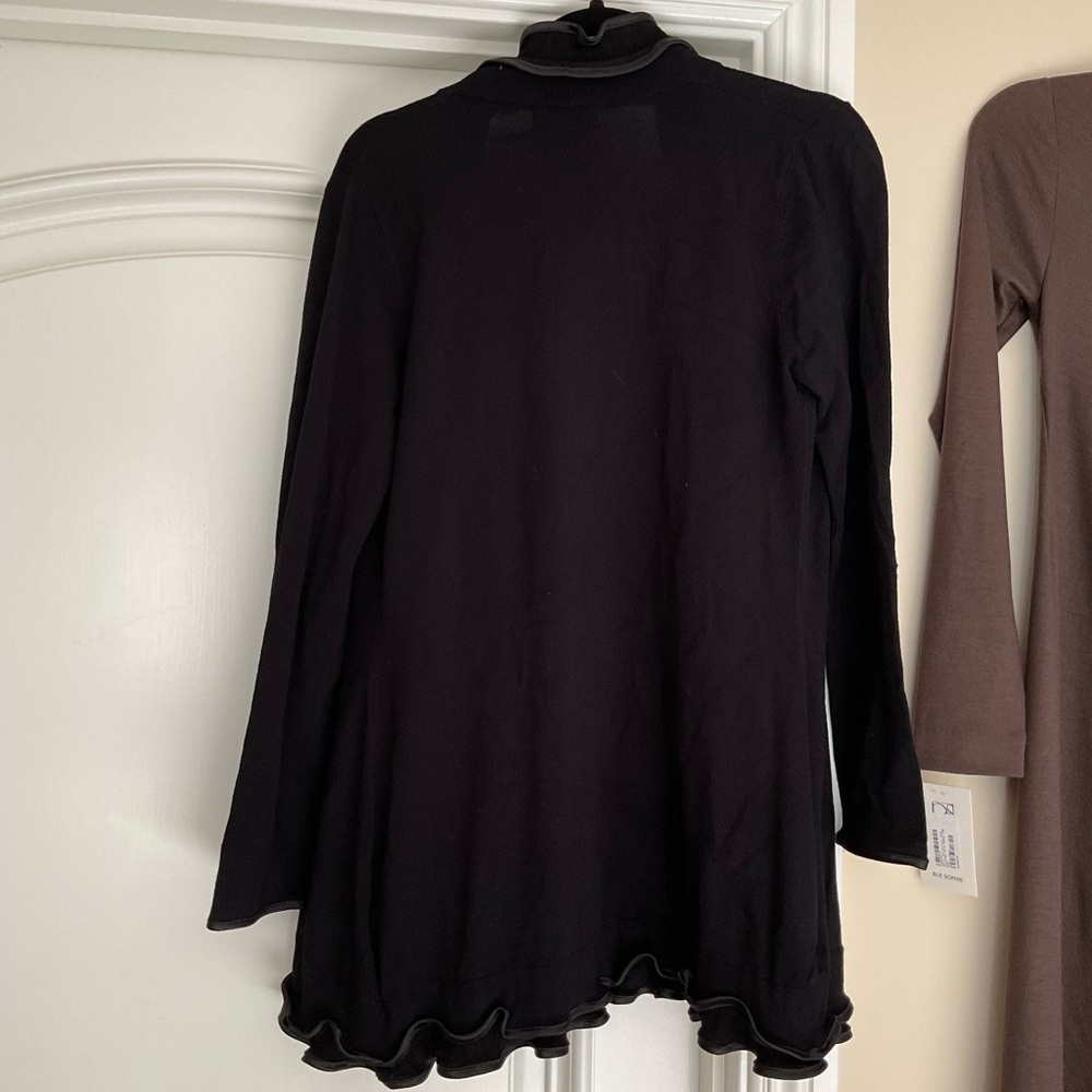Black Ruffled Cardigan - Picture 2 of 3